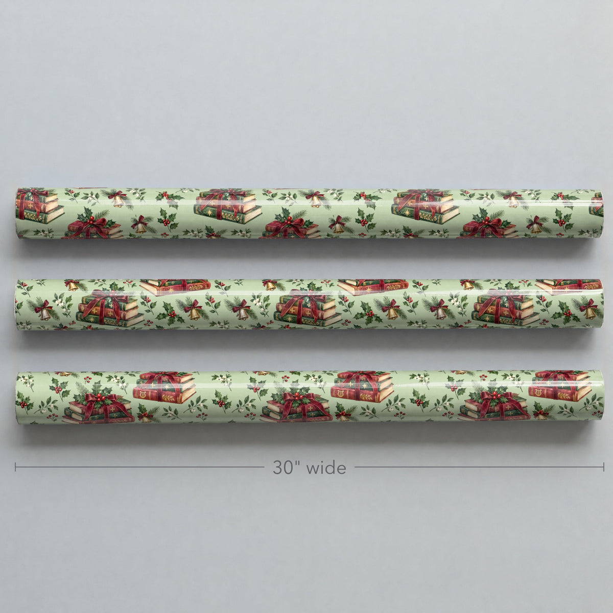 Carol Book Stack Wrapping Paper