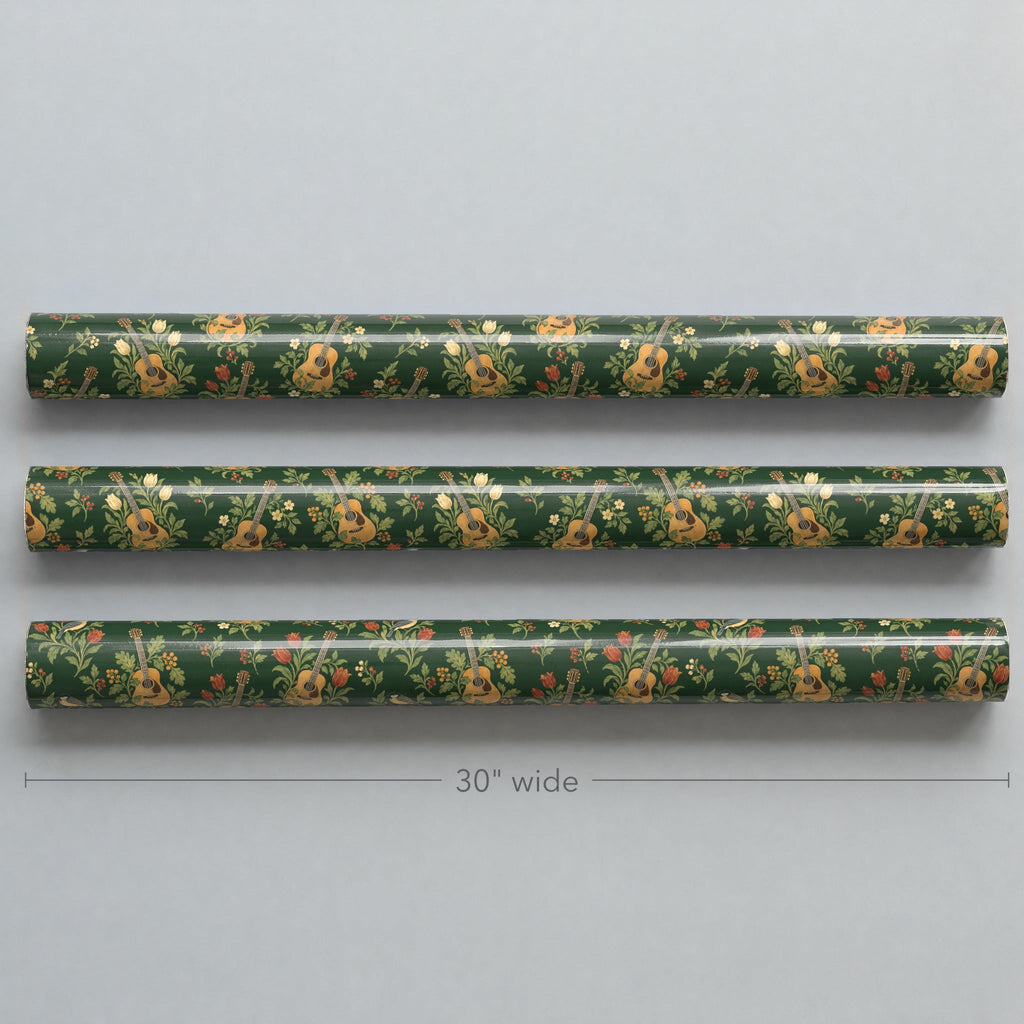 Guitar Botanical Toile Wrapping Paper