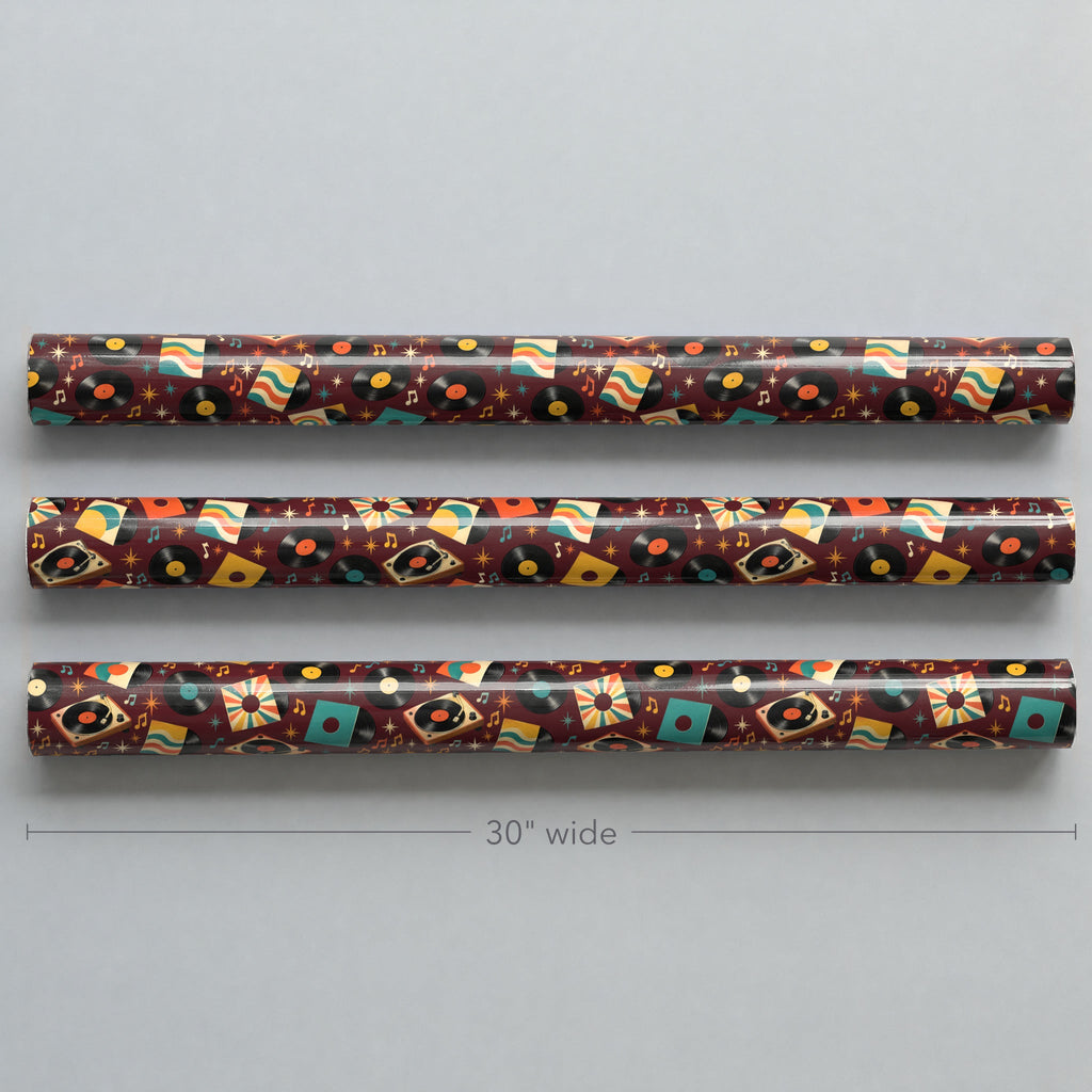 Vinyl Record Collage Wrapping Paper