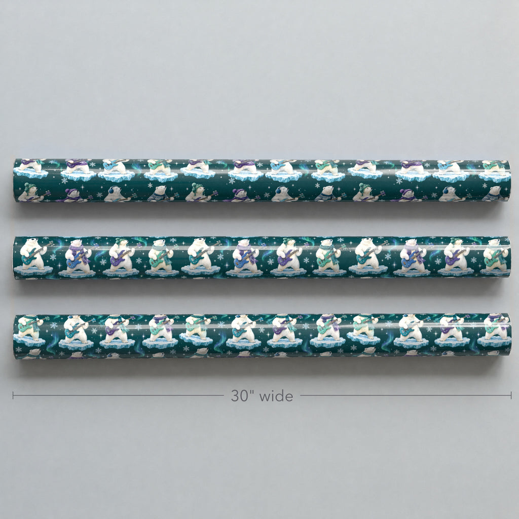 Polar Bear Bass Groove Wrapping Paper