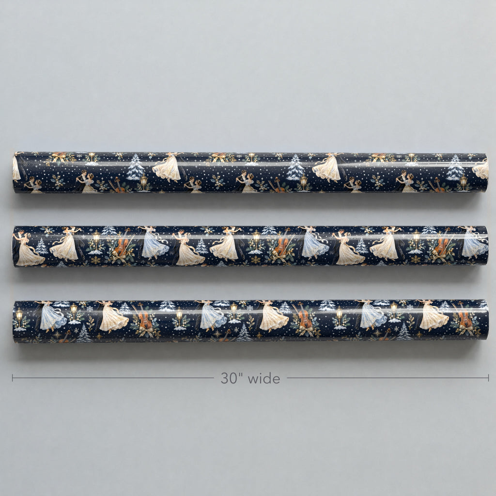 Winter Waltz Strings Wrapping Paper