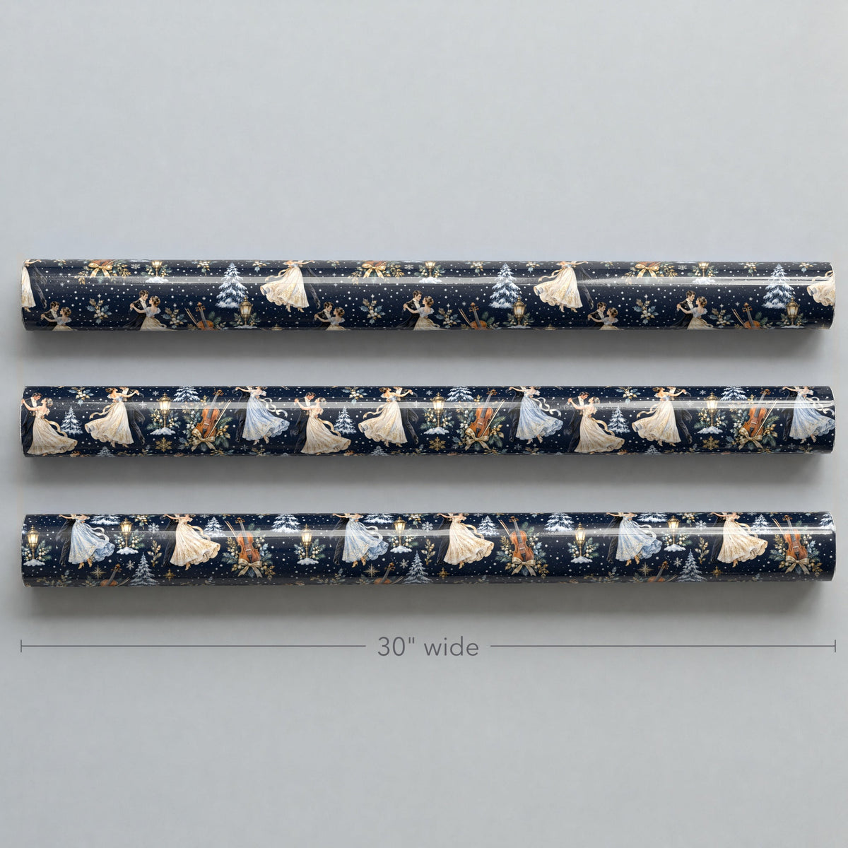 Winter Waltz Strings Wrapping Paper