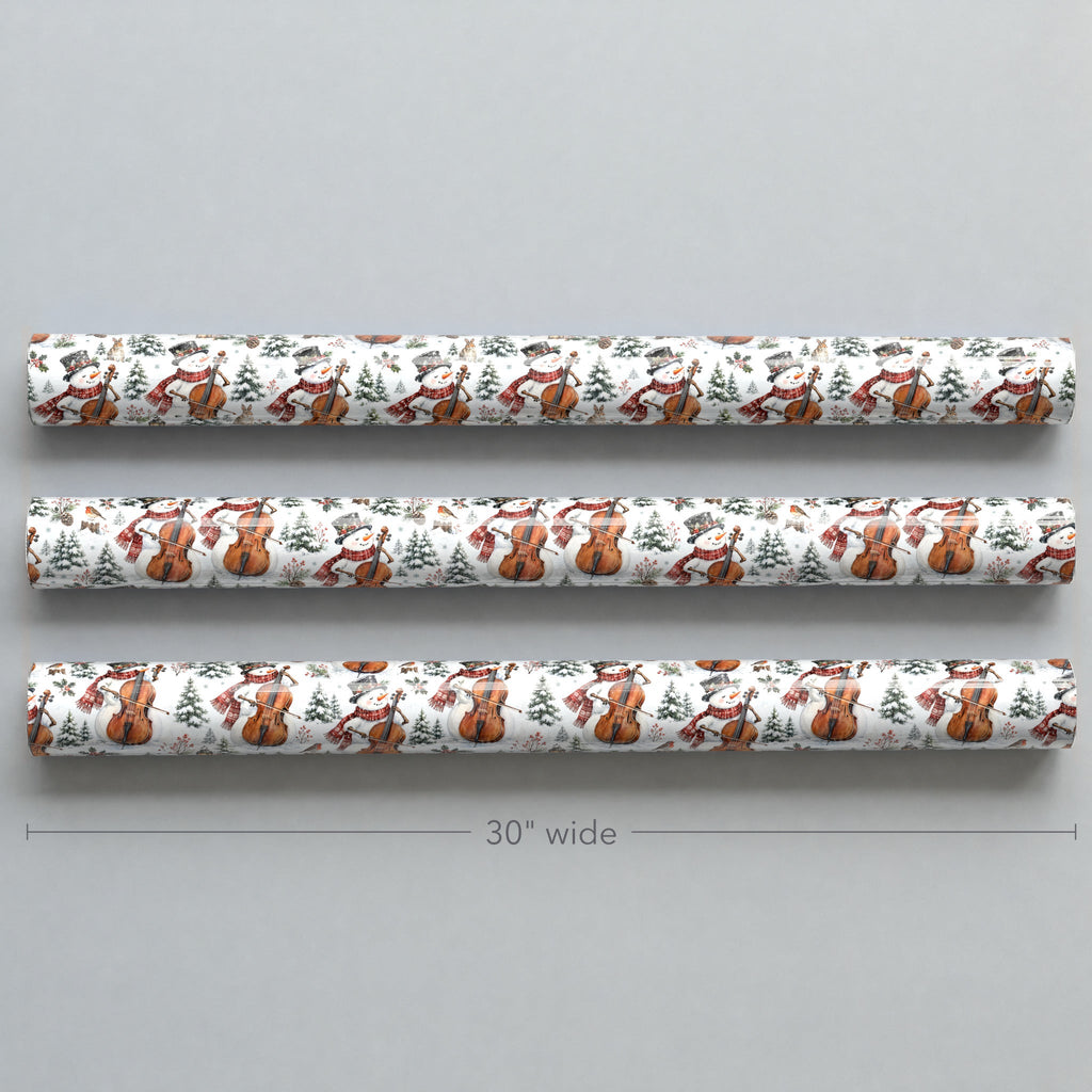 Snowman Cello Serenade Wrapping Paper