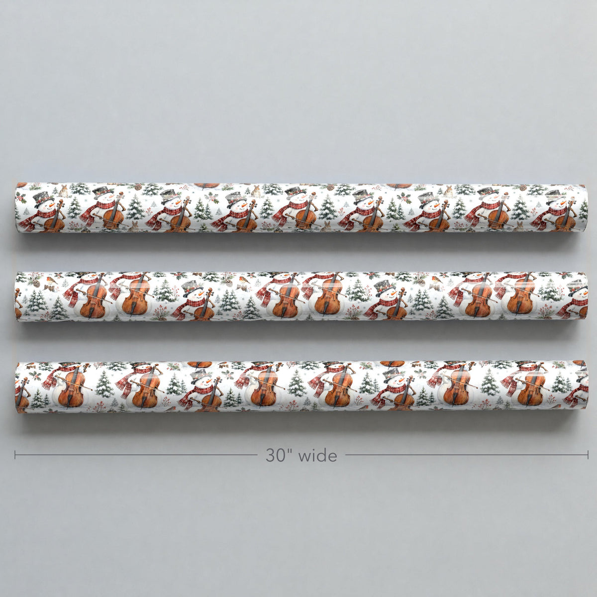 Snowman Cello Serenade Wrapping Paper