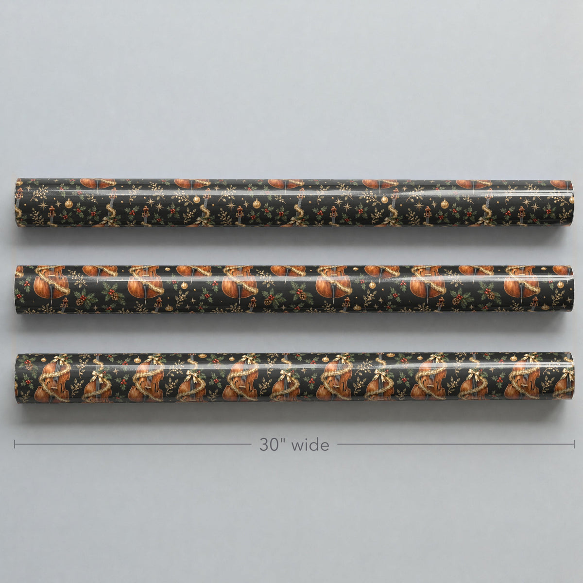 Upright Bass and Tinsel Wrapping Paper