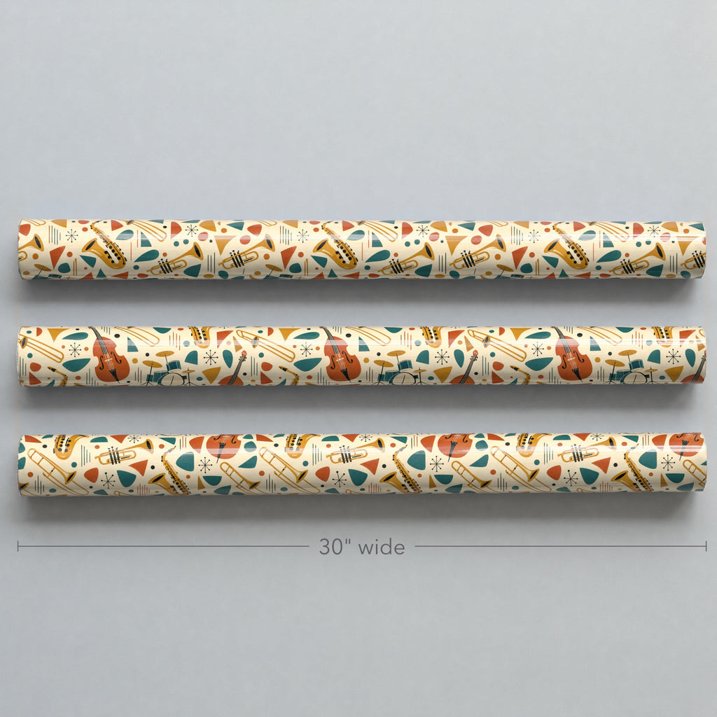 Mid-Century Jazz Band Wrapping Paper