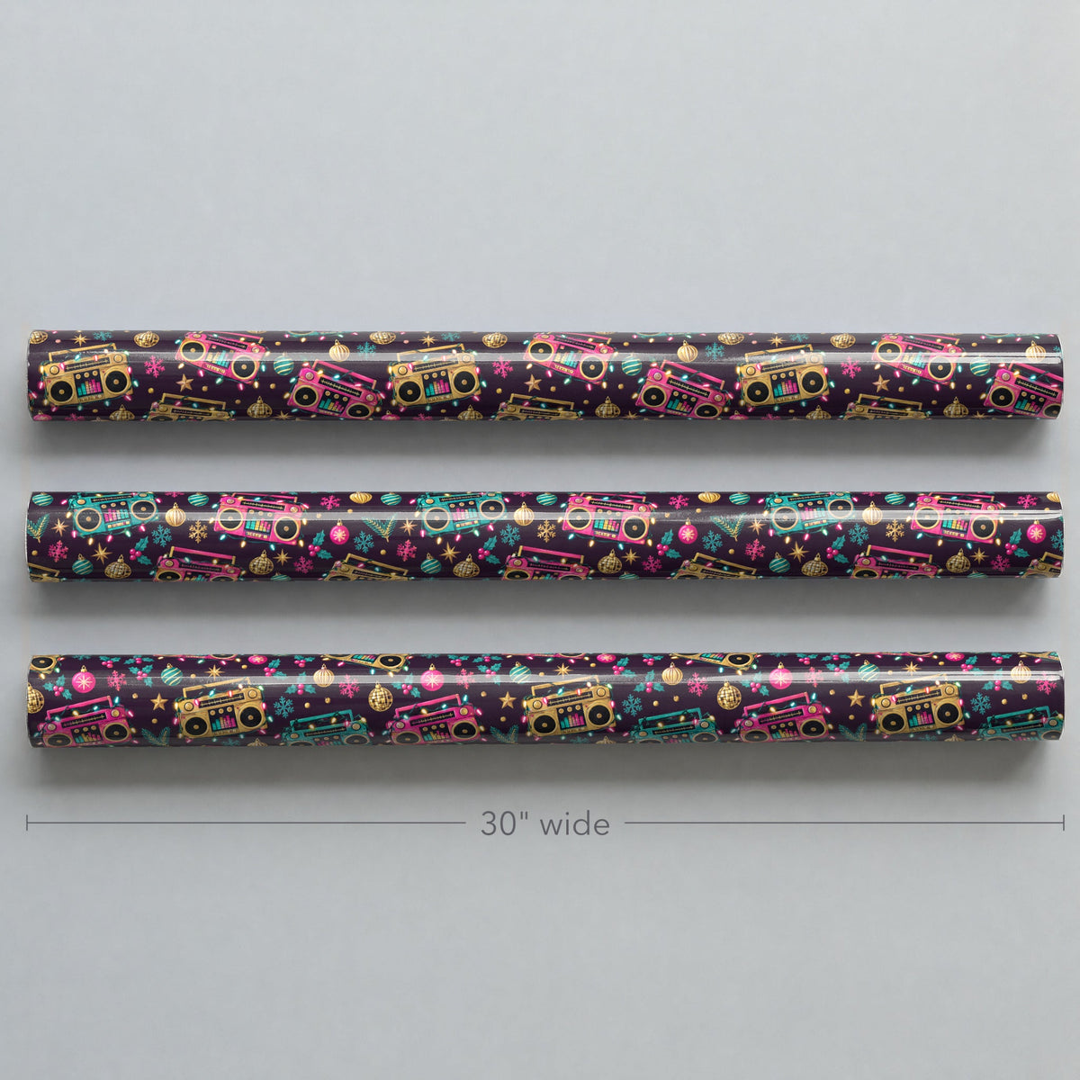 Holiday Boombox Glow Wrapping Paper