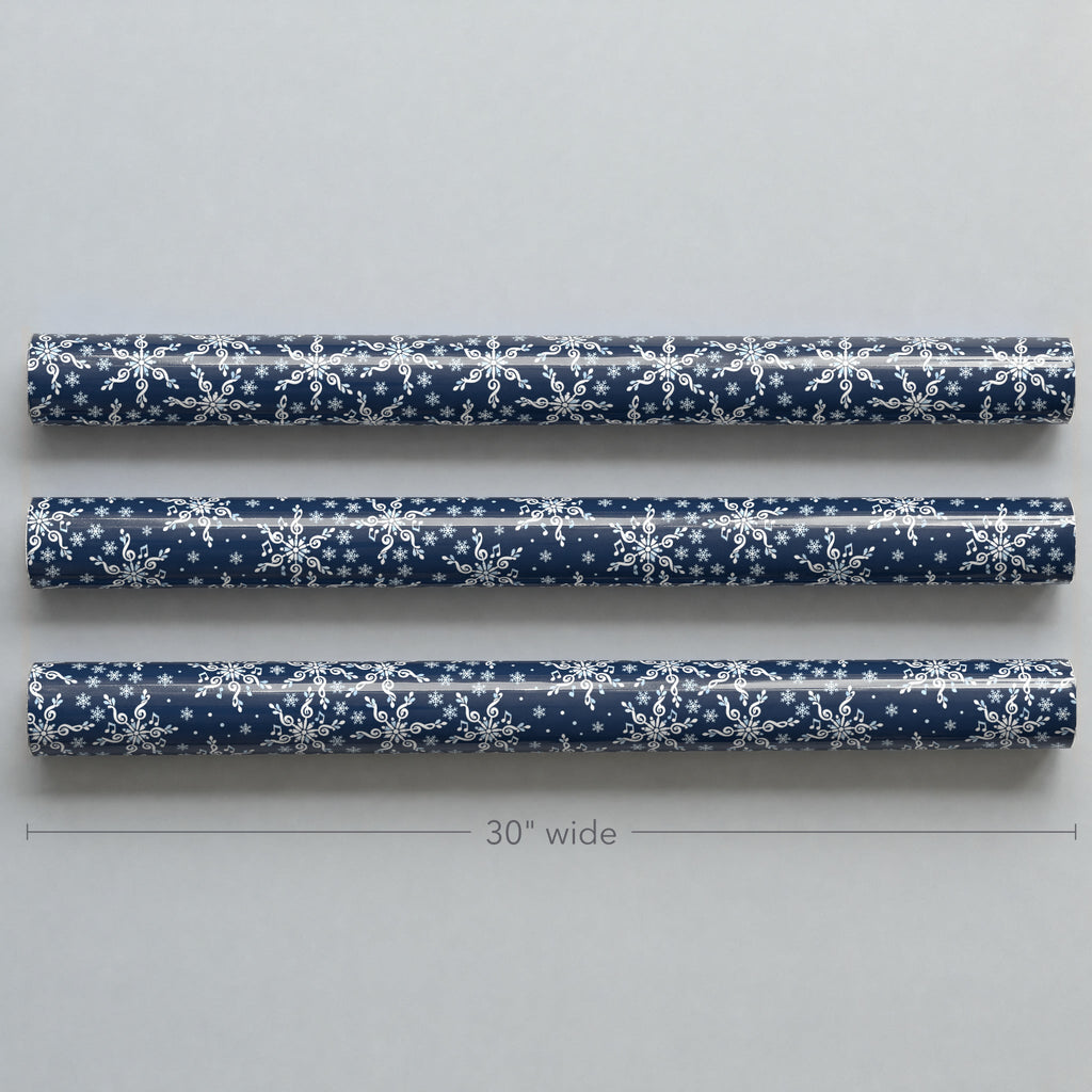 Treble Clef Snowflakes Wrapping Paper