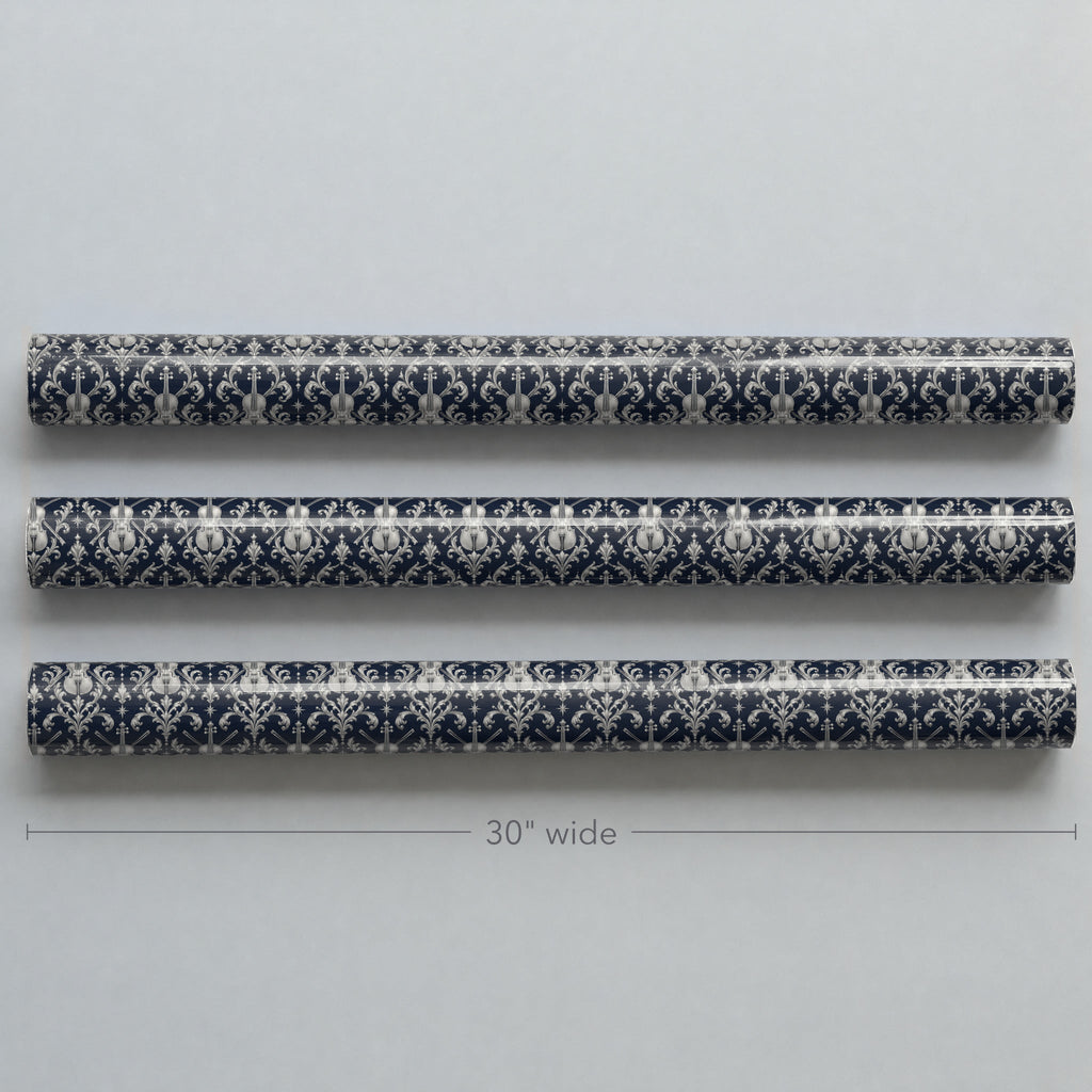 Midnight Violin Filigree Wrapping Paper
