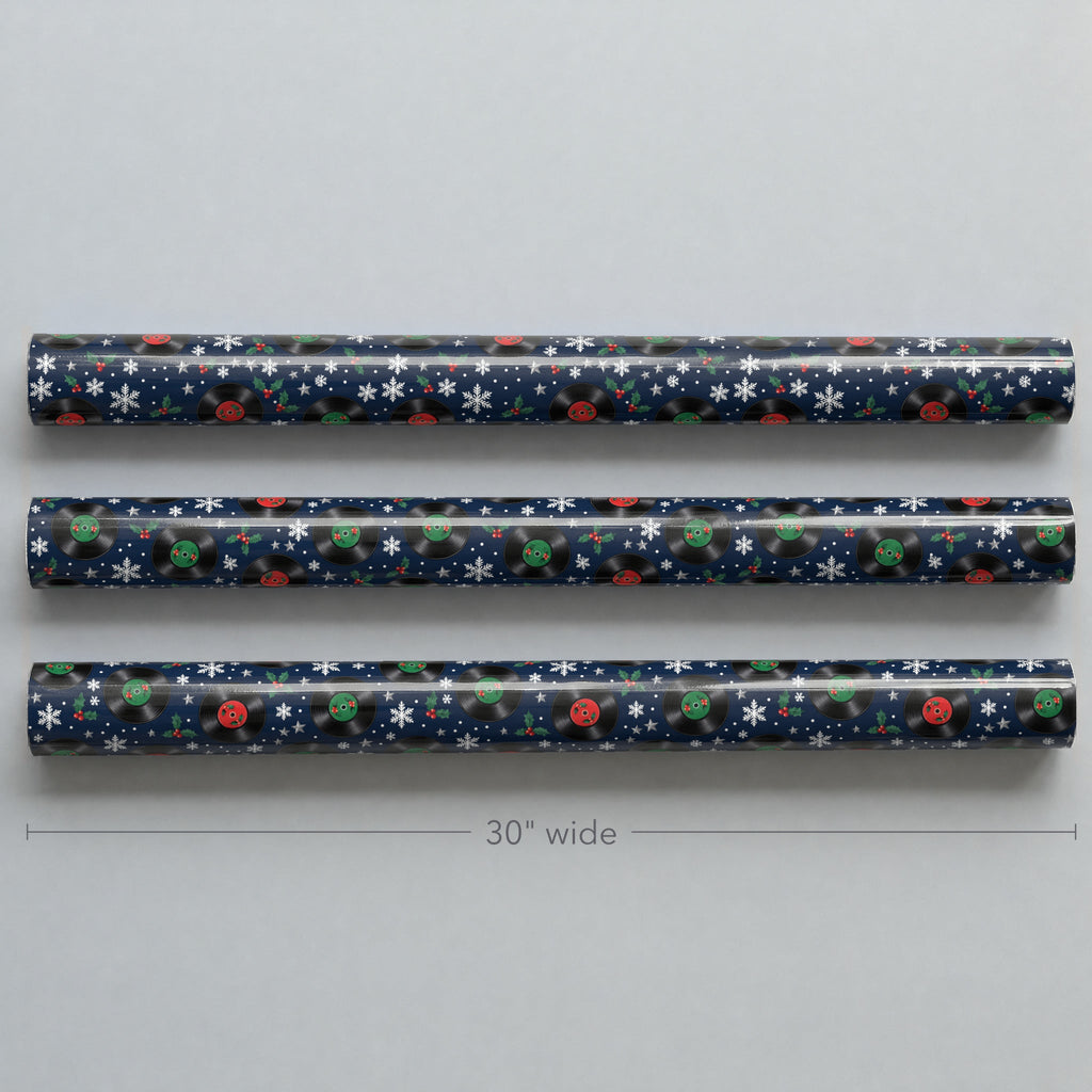 Vinyl Snowfall Christmas Wrapping Paper