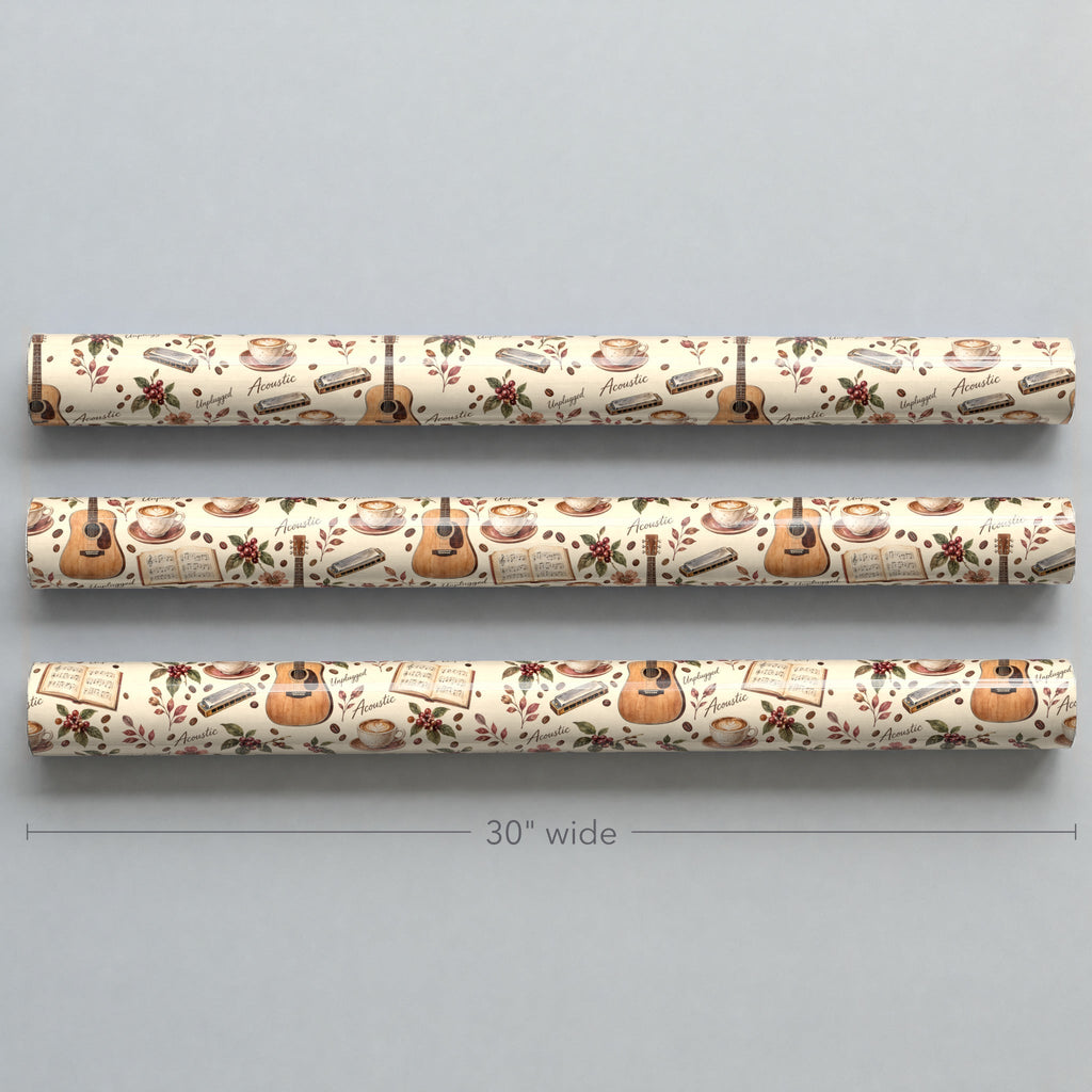 Acoustic Indie Coffeehouse Wrapping Paper