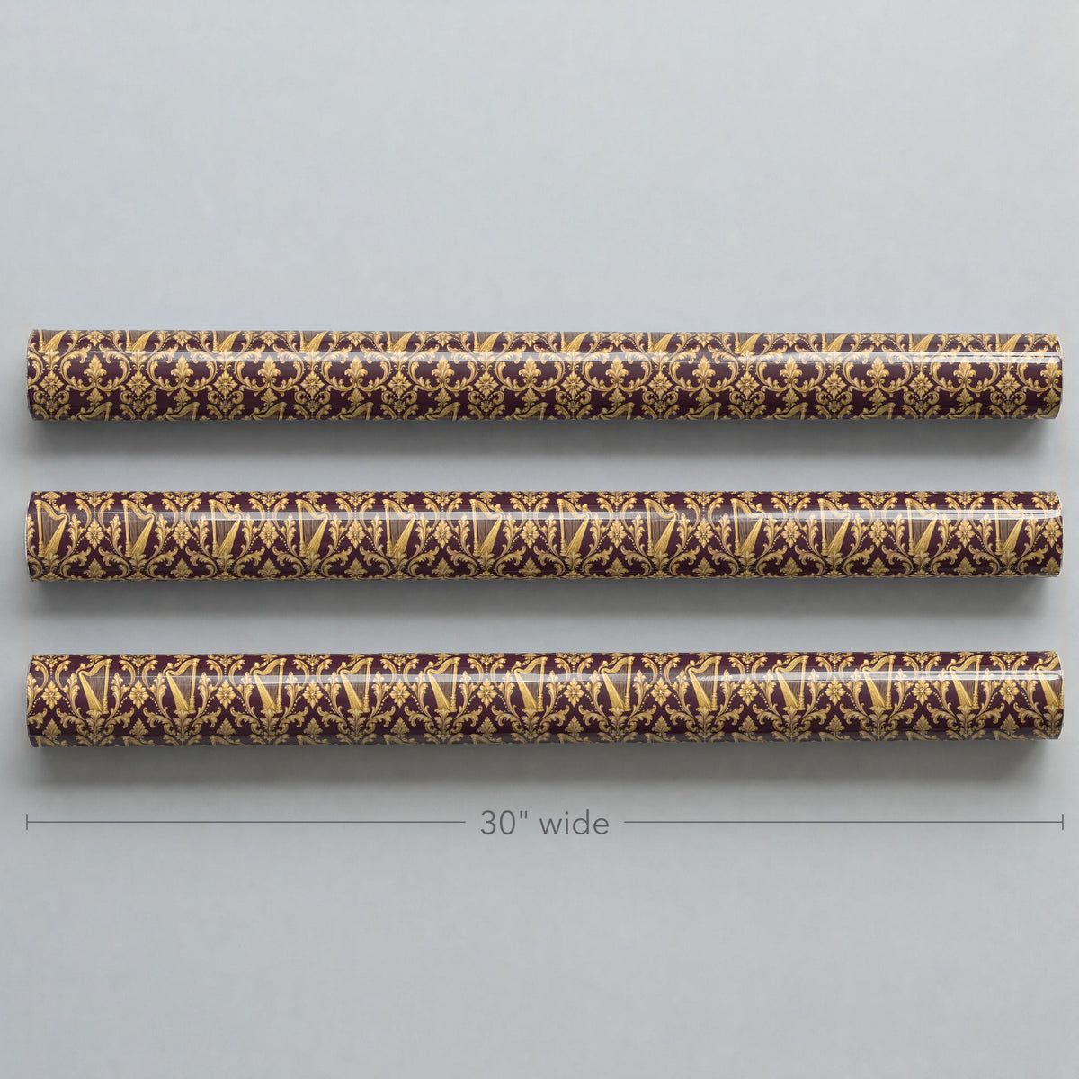 Plum Harp Brocade Wrapping Paper