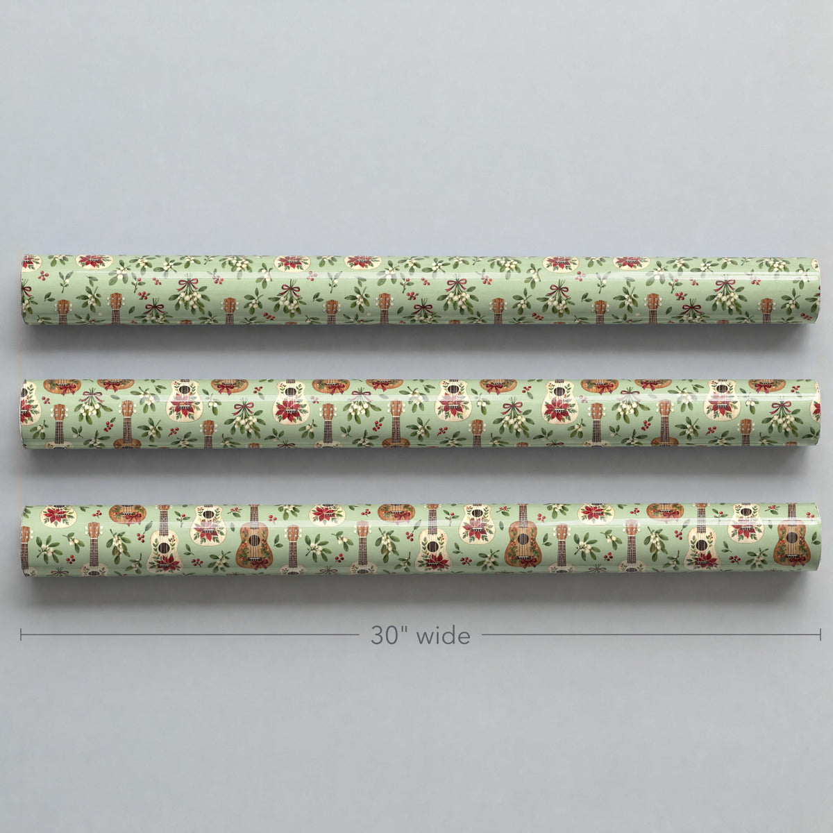 Ukulele Mistletoe Scatter Wrapping Paper
