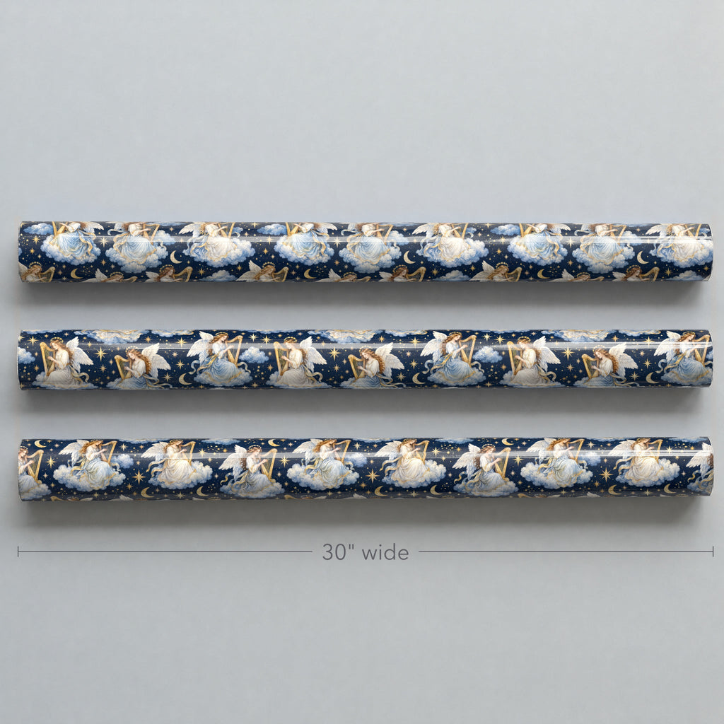Angel Harp Starlight Wrapping Paper