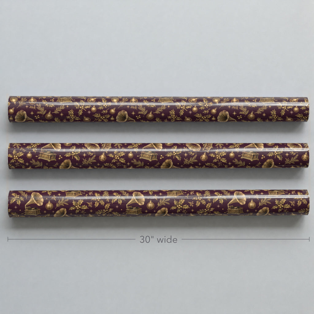 Golden Gramophone Victorian Wrapping Paper