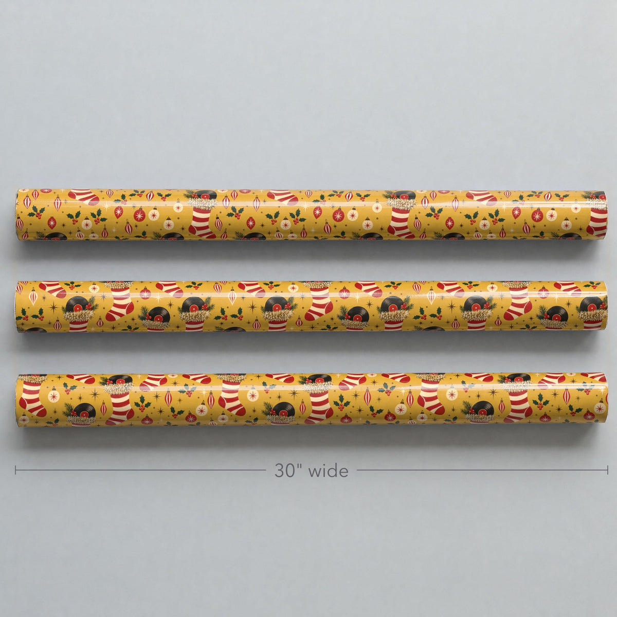 Retro Record Stocking Wrapping Paper