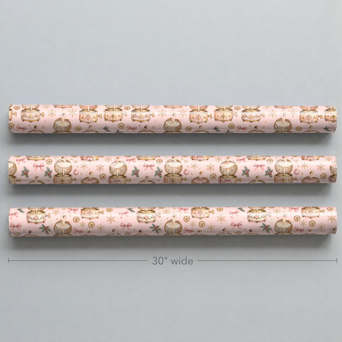 Music Box Ballerina Snow Wrapping Paper