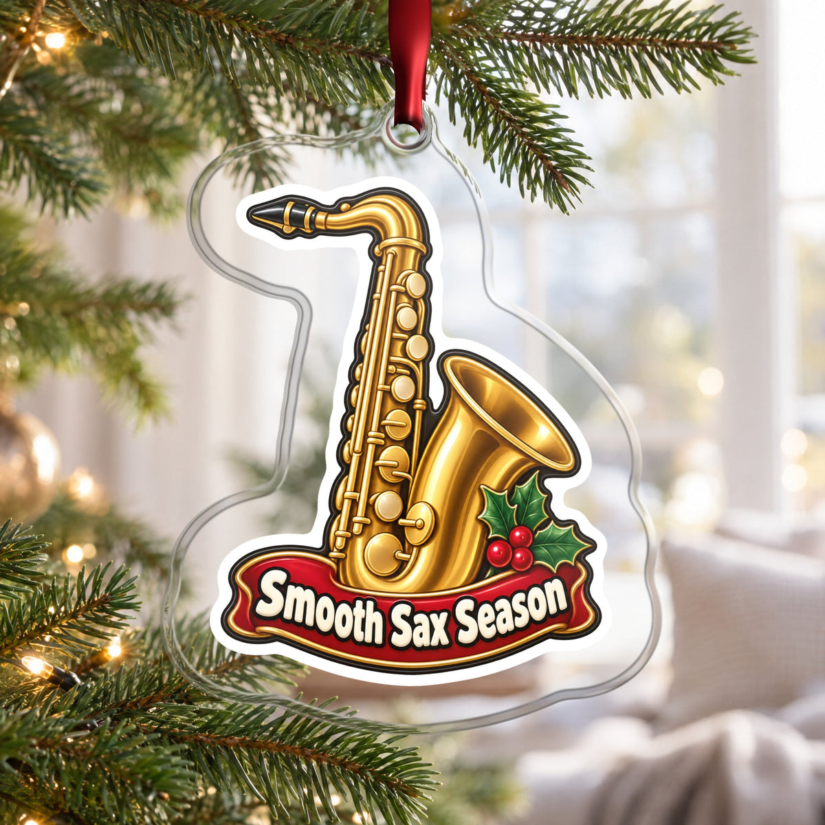 Smooth Sax Season Saxophone Christmas Ornament