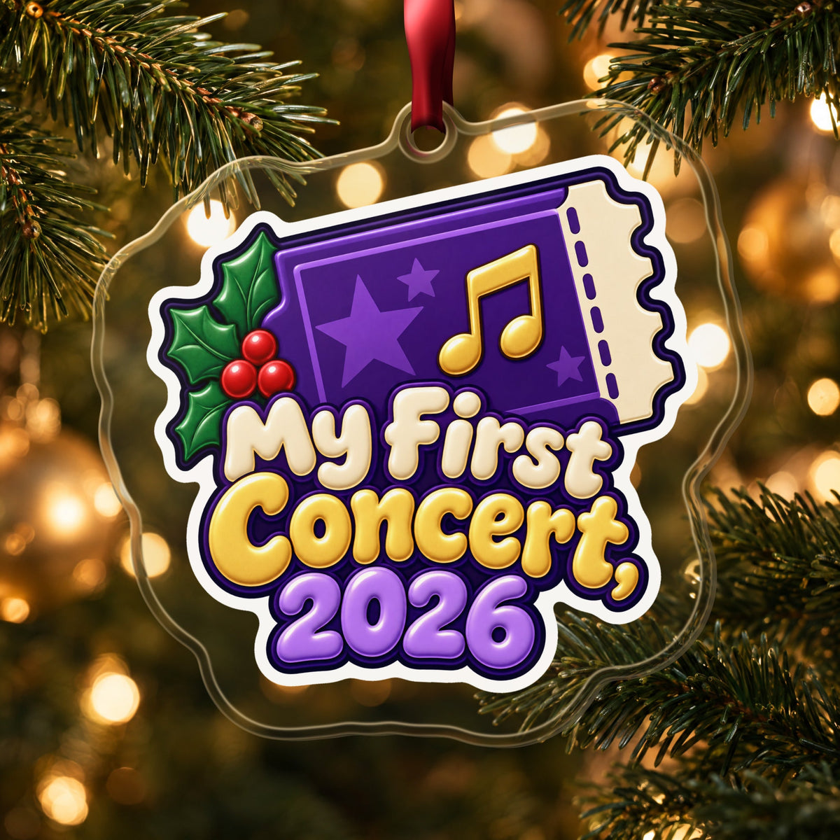 My First Concert 2026 Ticket Christmas Ornament