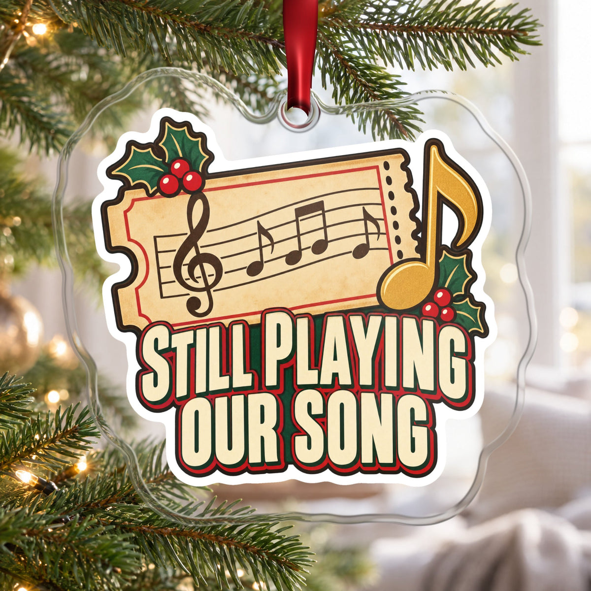 Still Playing Our Song Concert Ticket Christmas Ornament