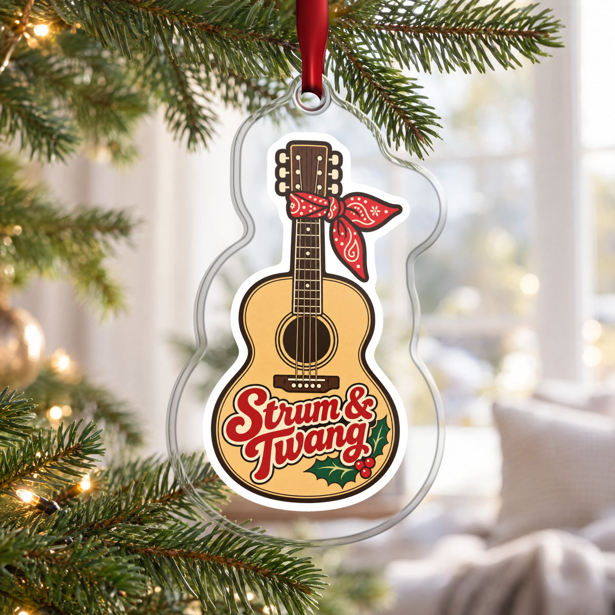 Strum & Twang Country Guitar Christmas Ornament