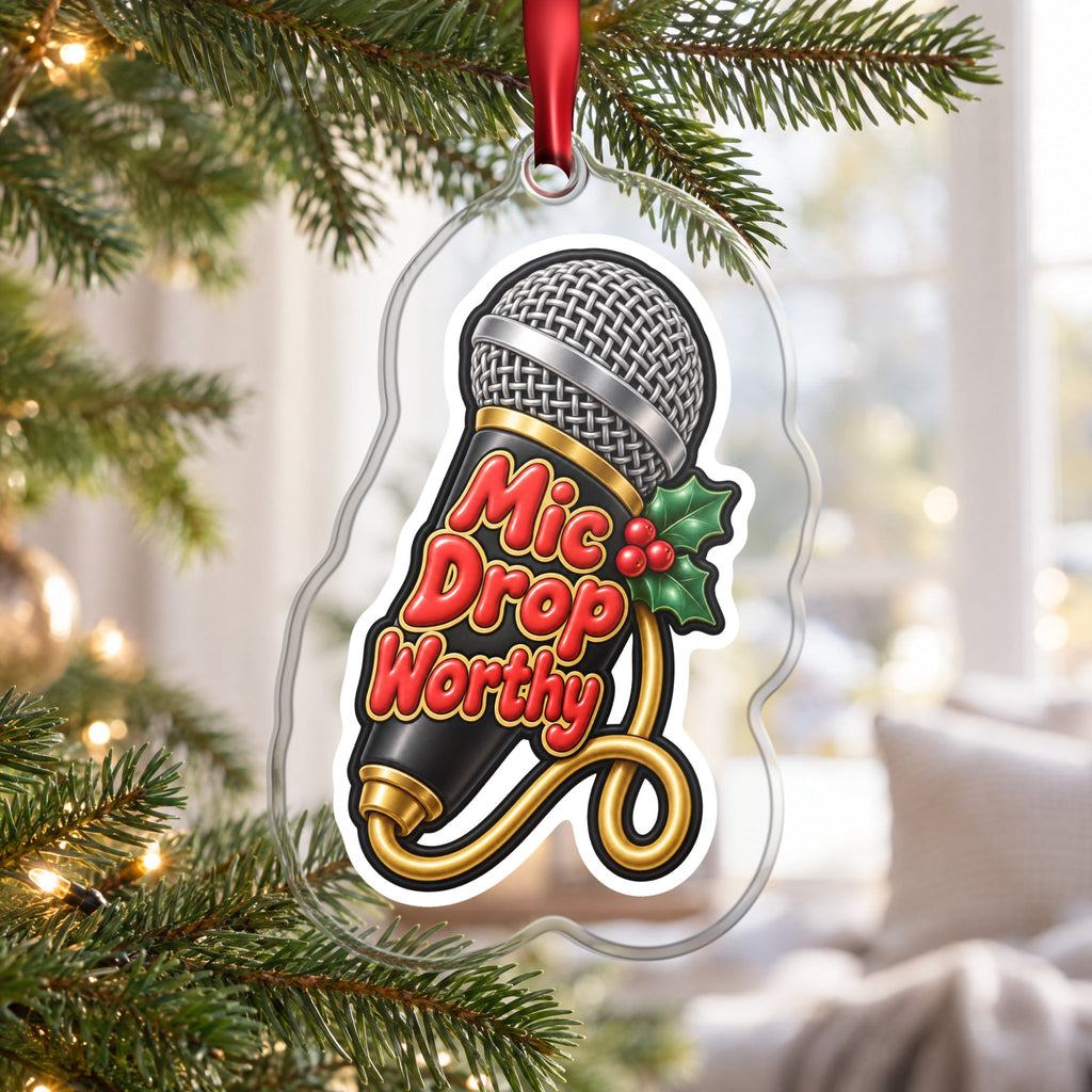 Mic Drop Worthy Microphone Christmas Ornament