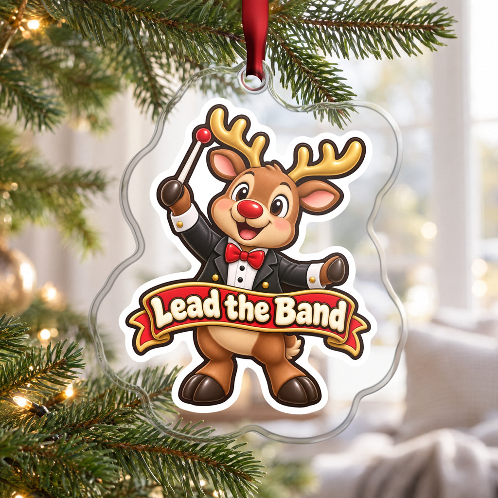 Lead the Band Reindeer Conductor Christmas Ornament