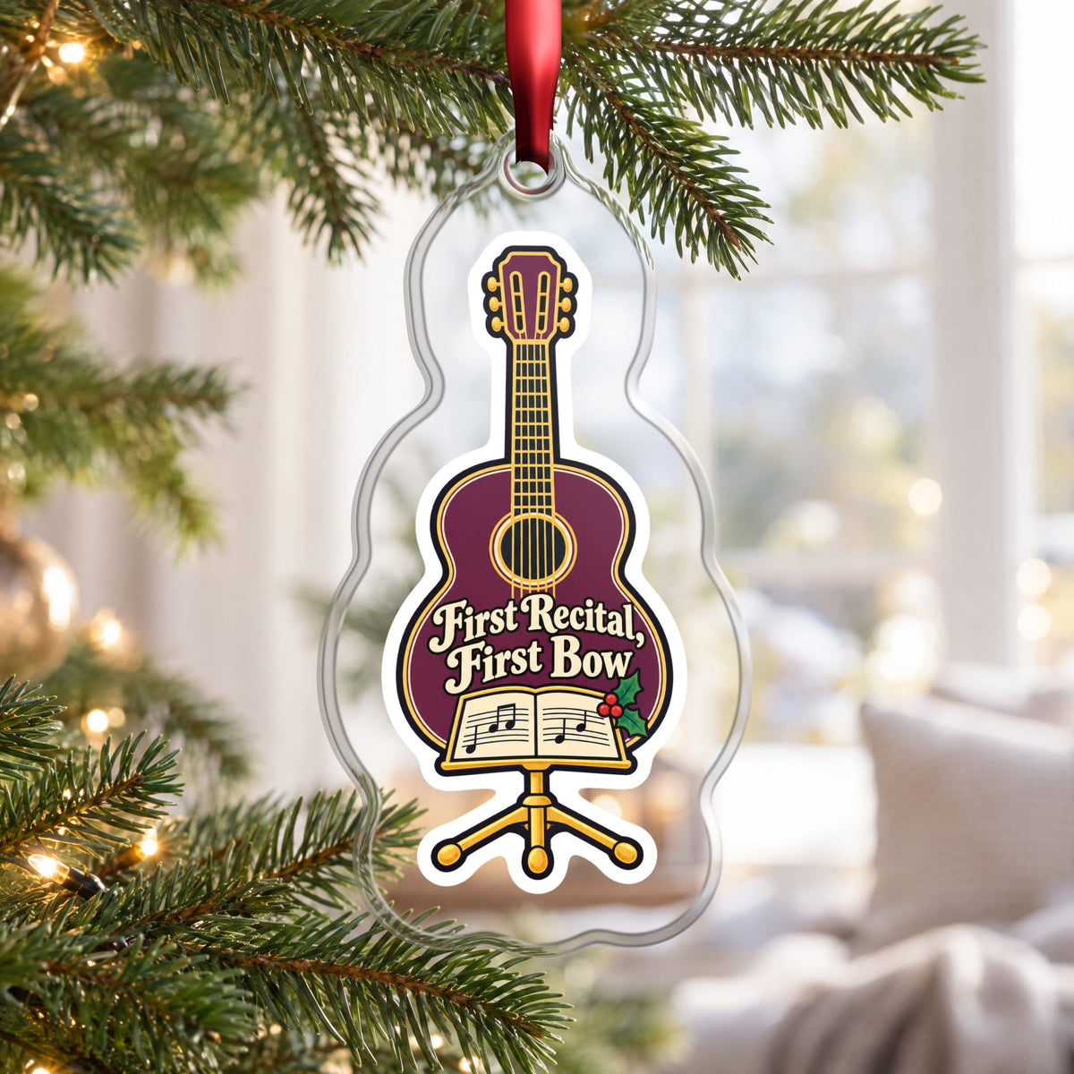 First Recital Acoustic Guitar Christmas Ornament