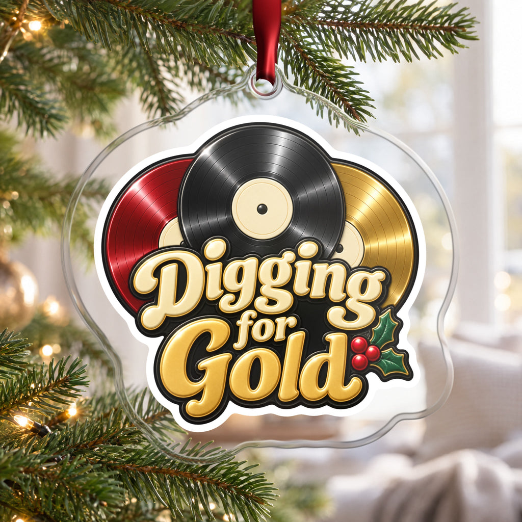 Digging for Gold Vinyl Records Christmas Ornament