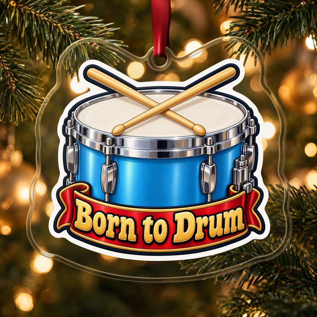 Born to Drum Snare Drum Christmas Ornament