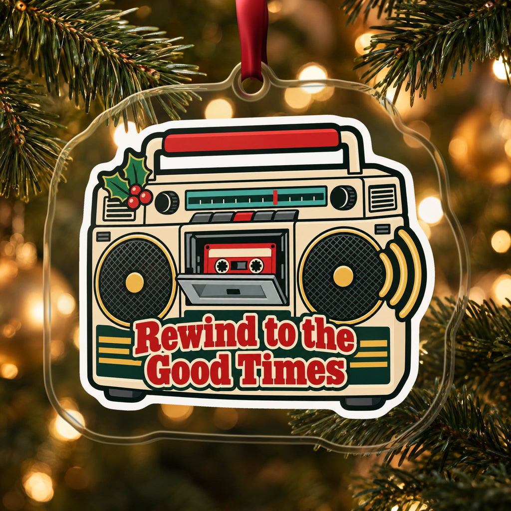 Rewind to the Good Times Boombox Christmas Ornament