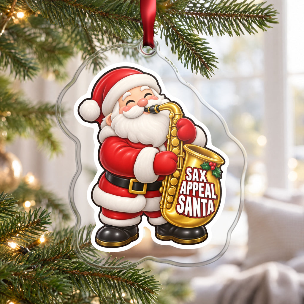 Sax Appeal Santa Saxophone Christmas Ornament