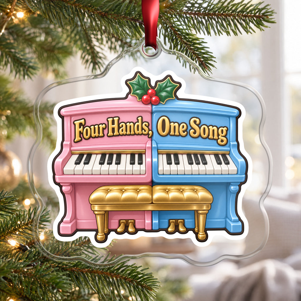 Four Hands, One Song Piano Duet Christmas Ornament