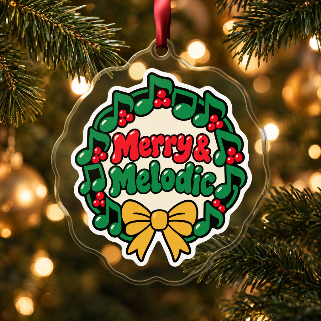 Merry & Melodic Music Note Wreath Christmas Ornament