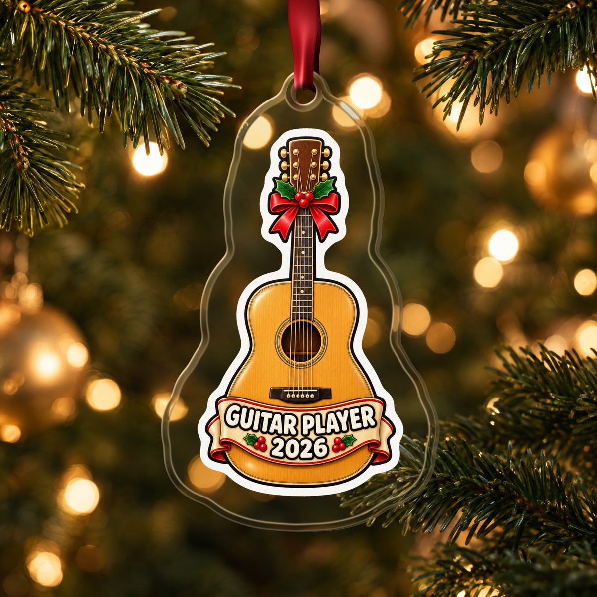 Guitar Player 2026 Christmas Ornament