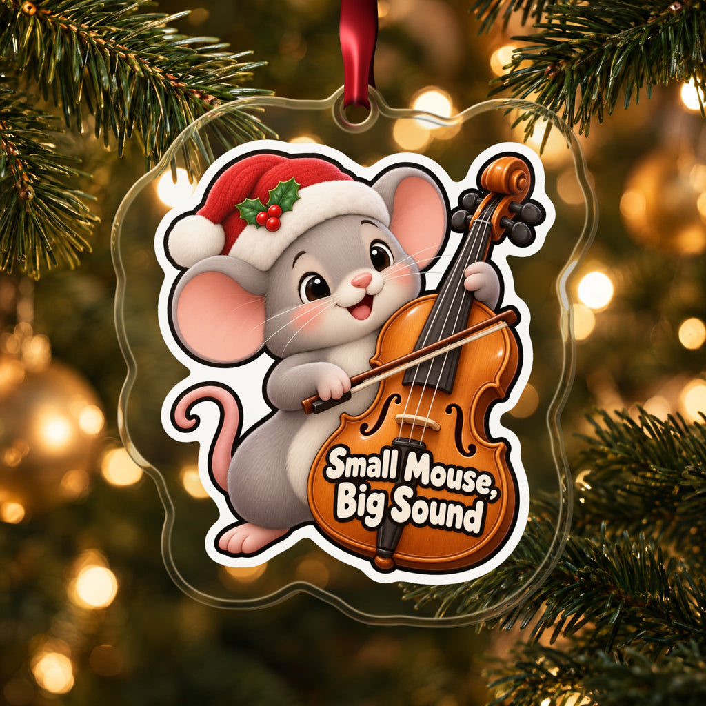 Small Mouse, Big Sound Cello Christmas Ornament