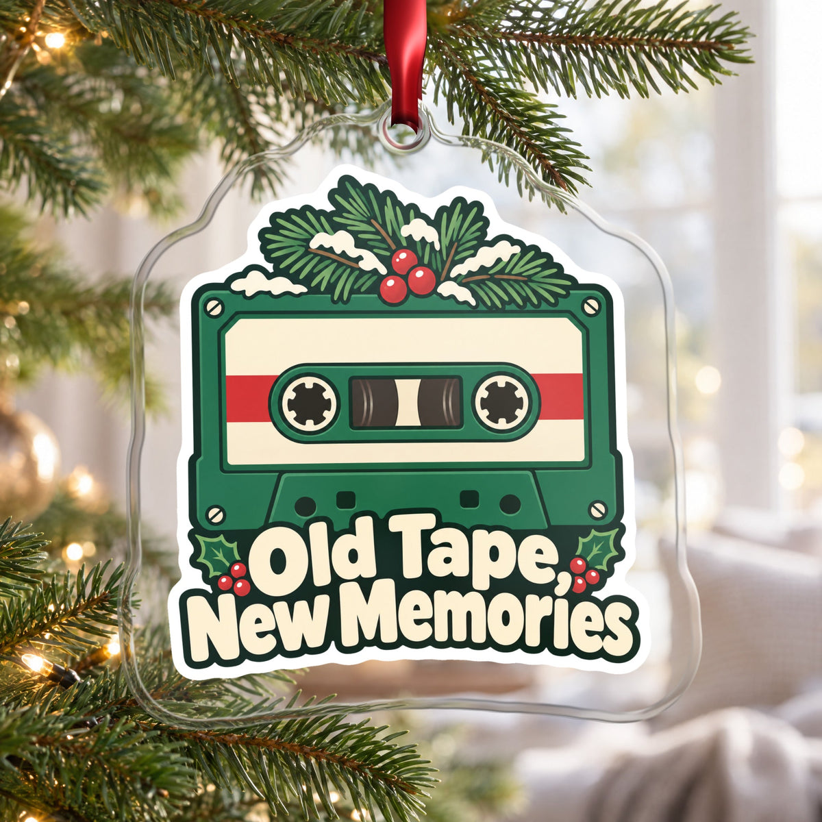 Old Tape, New Memories Cassette Christmas Ornament