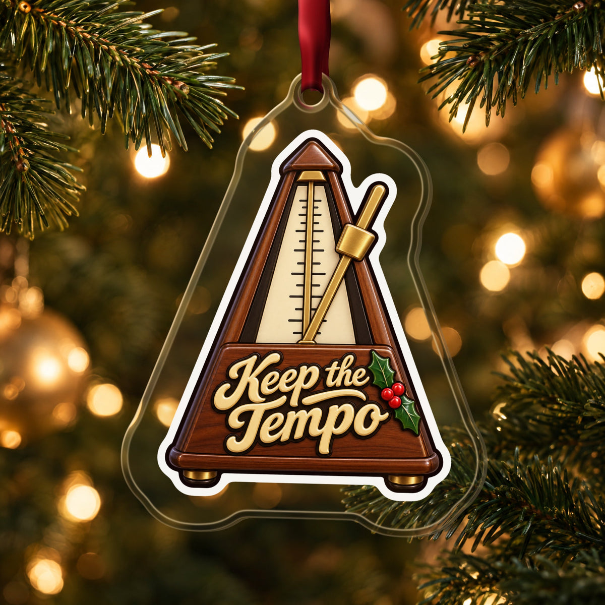 Keep the Tempo Metronome Christmas Ornament