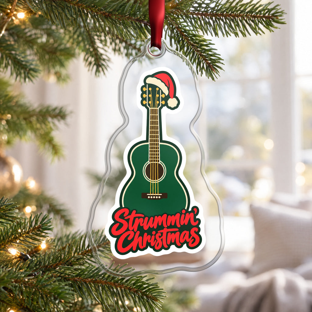 Strummin' Christmas Acoustic Guitar Ornament