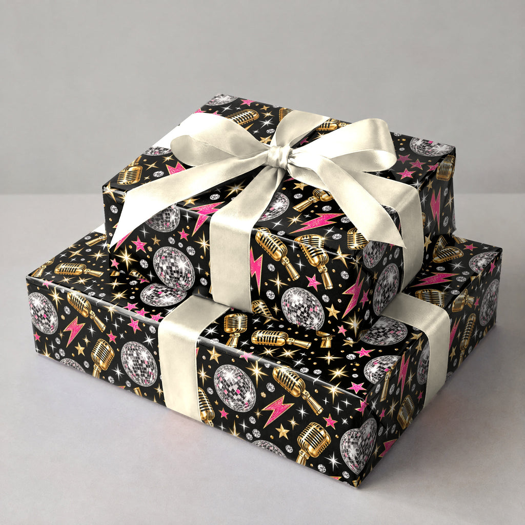 Disco Rock Star Glam Wrapping Paper