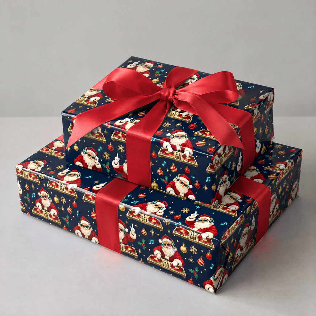 DJ Santa Turntables Wrapping Paper