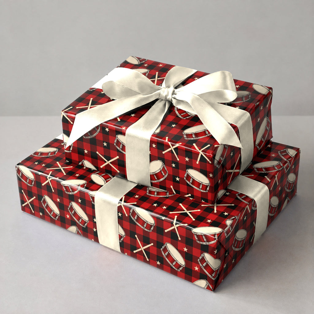 Buffalo Plaid Drumsticks Wrapping Paper