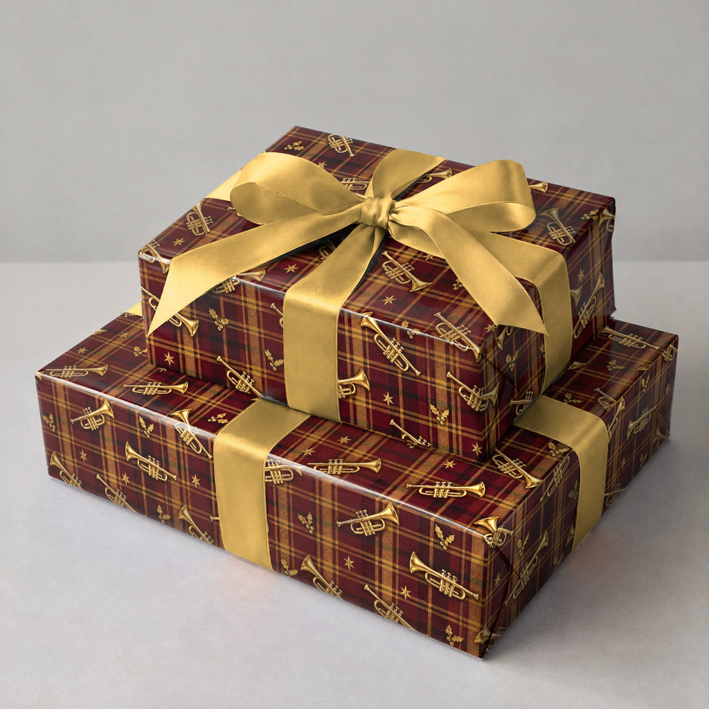 Tartan Trumpet Parade Wrapping Paper