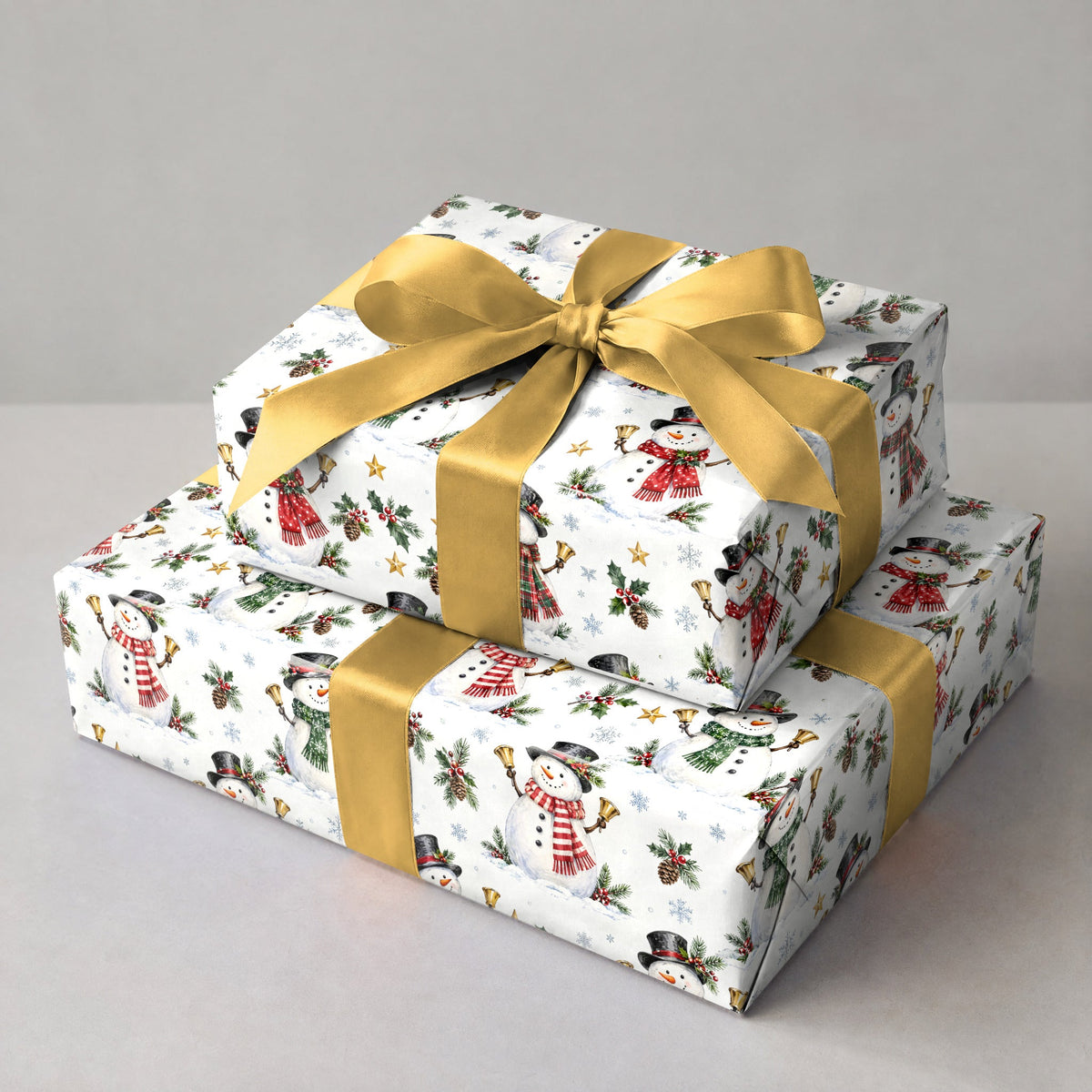 Snowman Bell Choir Wrapping Paper