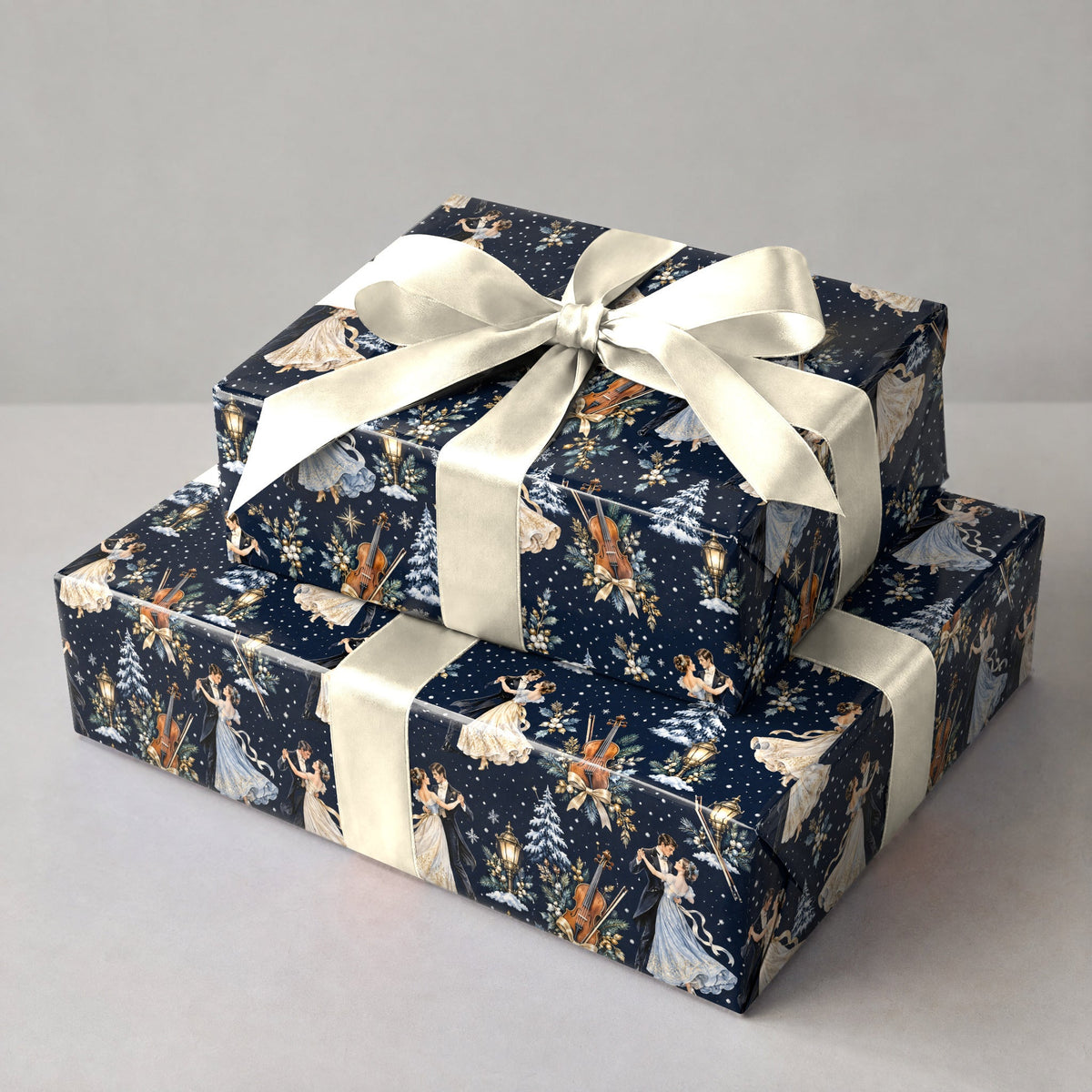 Winter Waltz Strings Wrapping Paper