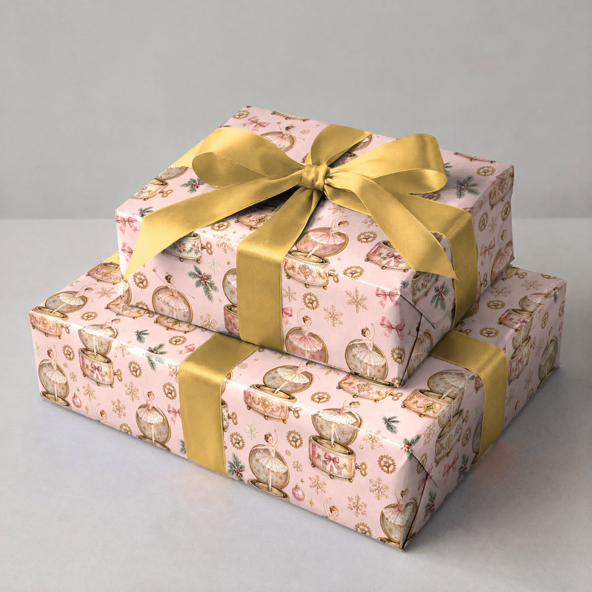 Music Box Ballerina Snow Wrapping Paper