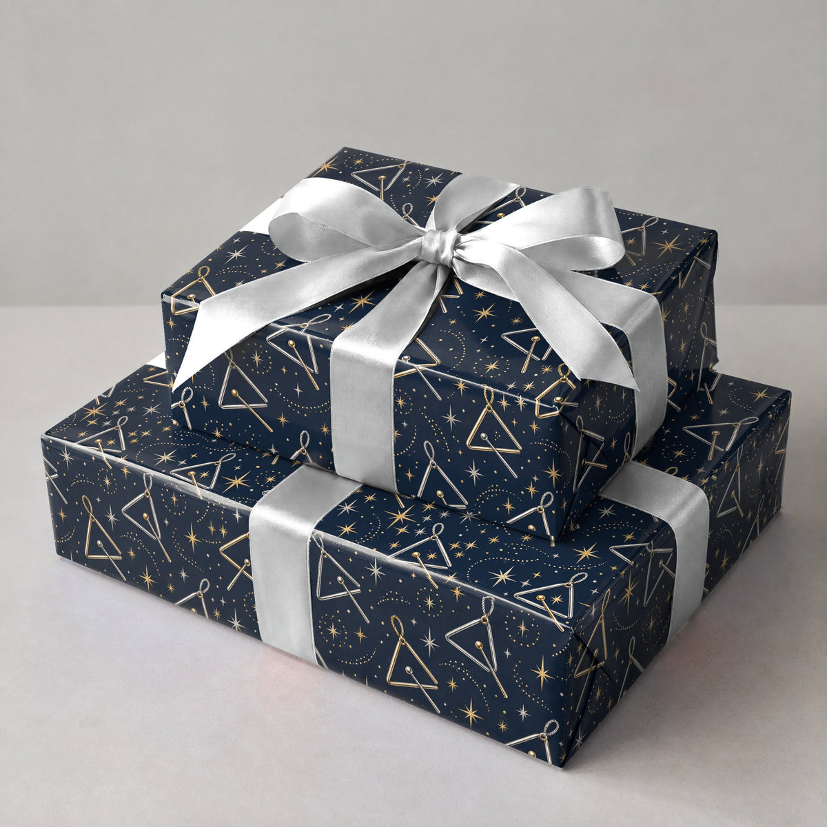 Twinkling Triangle Stars Wrapping Paper