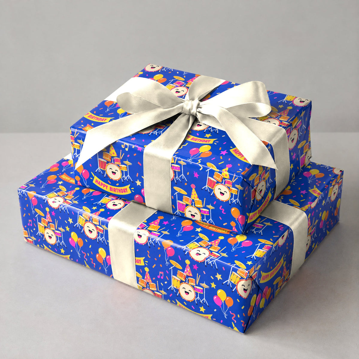 Birthday Drum Confetti Wrapping Paper