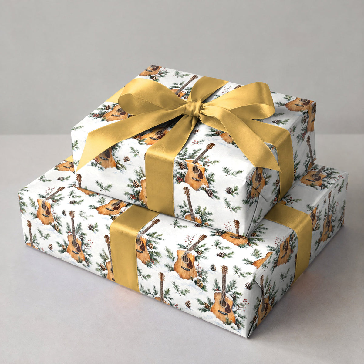 Acoustic Guitar Snowdrift Wrapping Paper