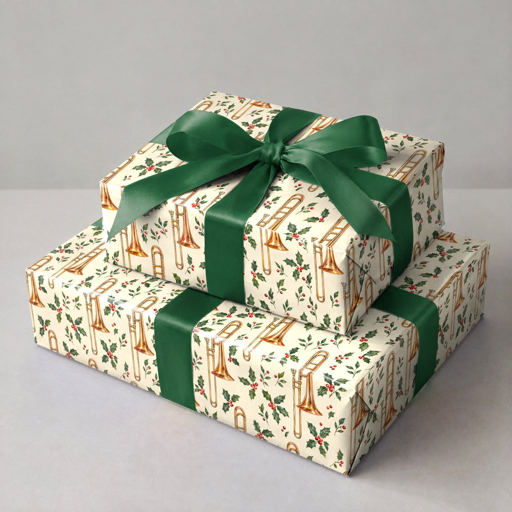 Copper Trombone Shine Wrapping Paper